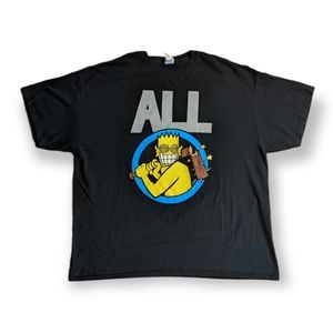 Punk Rock Band Shirt ALL Allroy Broken Bat adult 2XL XXL black Gildan Men's 90s